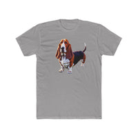 Basset Hound  --  Men's Fitted Cotton Crew Tee