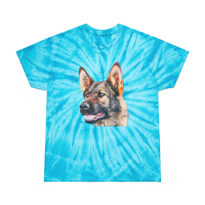 German Shepherd Tie-Dye Tee, Cyclone: A Splash of Fun
