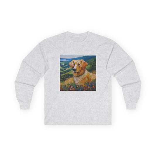 Golden Retriever #3 Unisex Cotton Long Sleeve Tee