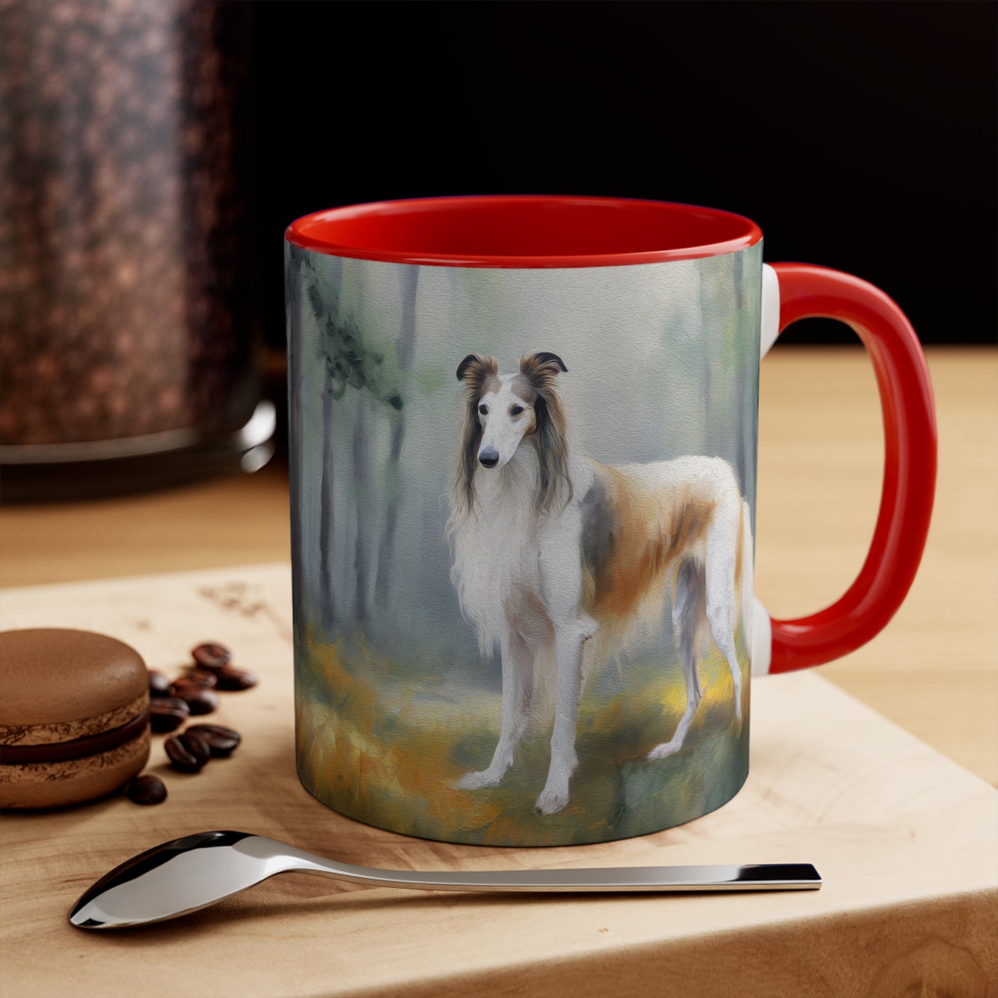 Elegant Borzoi 'Russian Wolfhound' Accent Mug with Artistic Flair