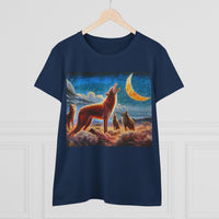 Coyotees under Moonlight Women's Midweight Cotton Tee