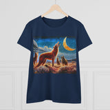 Coyotees under Moonlight Women's Midweight Cotton Tee
