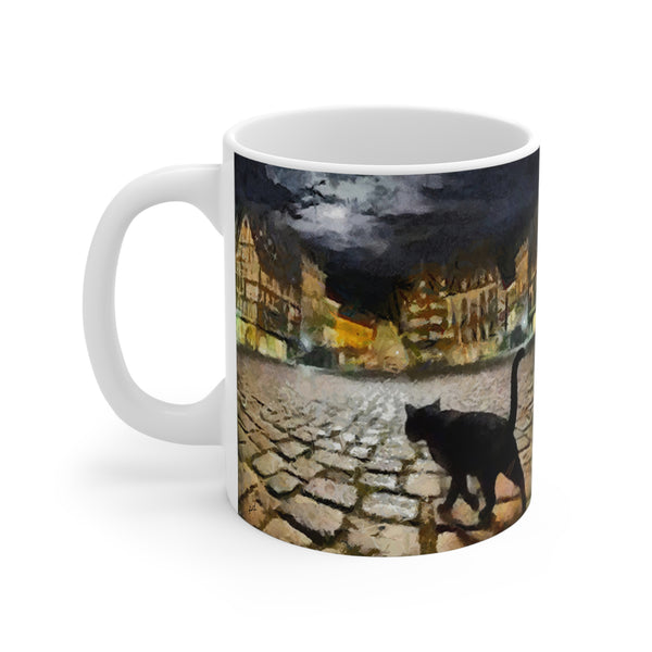 Night Cat Prowling -   -  Ceramic Mug 11oz