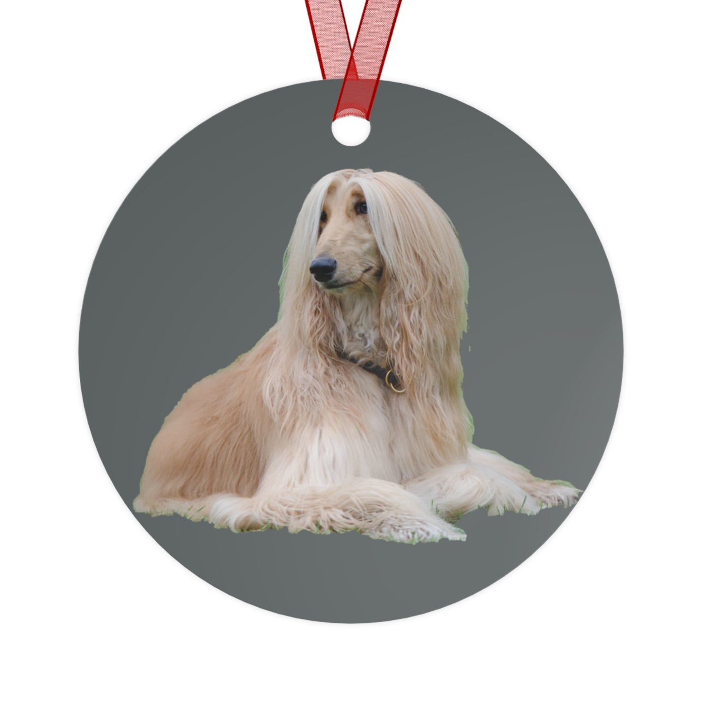 Afghan Hound Christmas Tree Metal Ornaments
