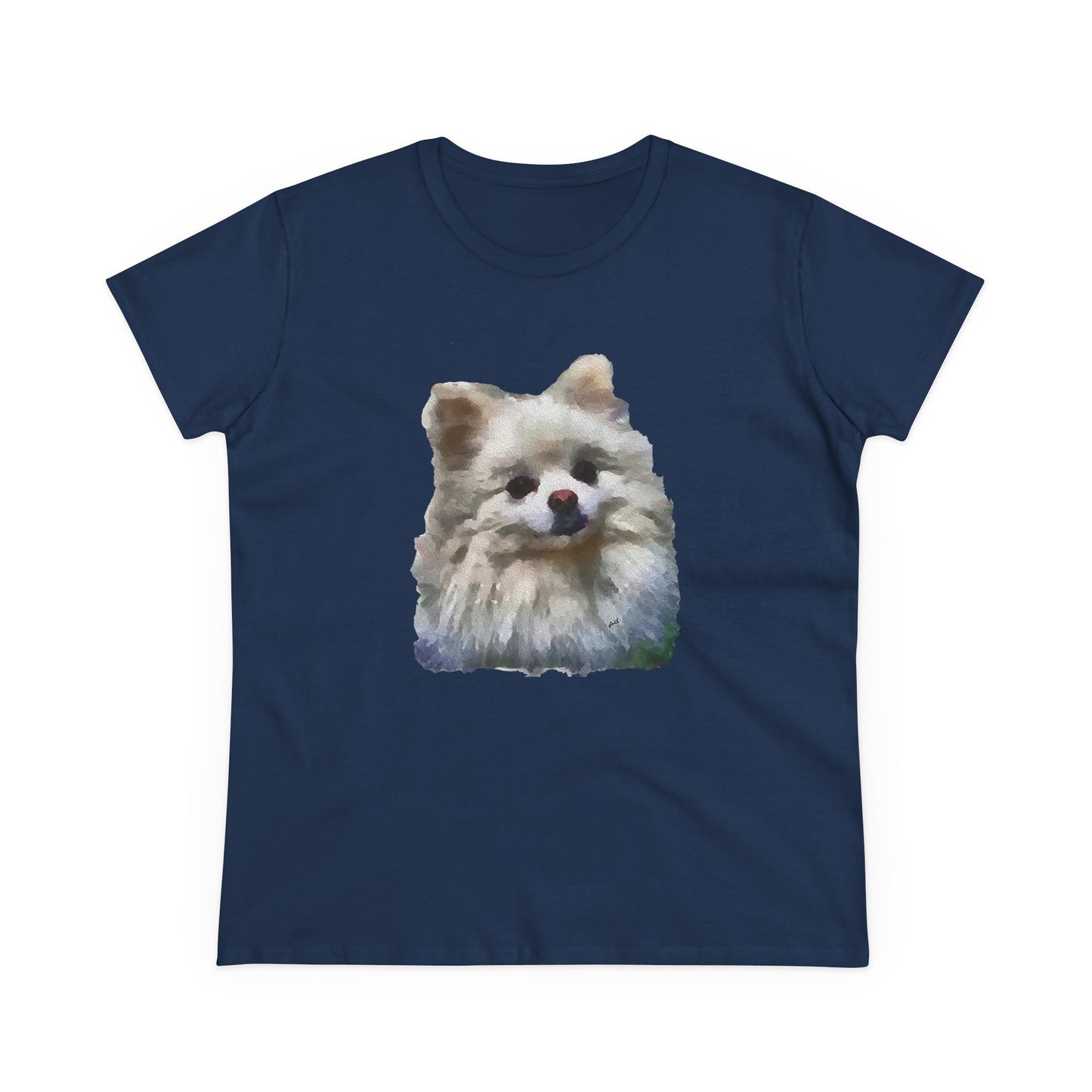 Pomeranian 'Snowball' Women's Midweight Cotton Tee