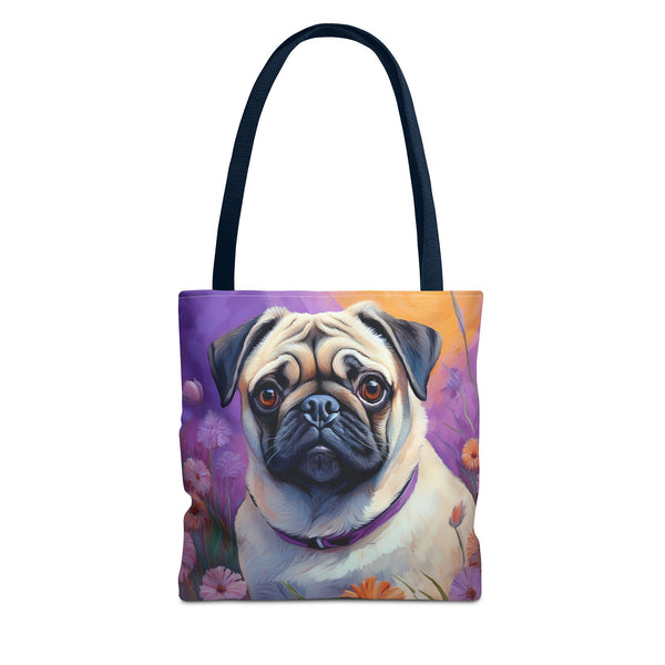 Pug Polyester Tote Bag (AOP)