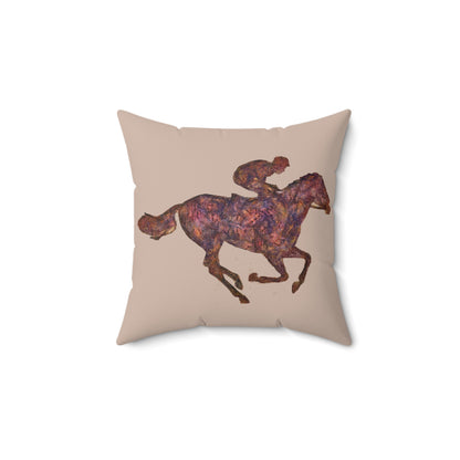 Race Horse - Spun Polyester Throw Pillow
