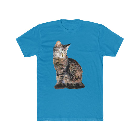Cat 'Teris of Tinos' --  Men's Fitted Cotton Crew Tee