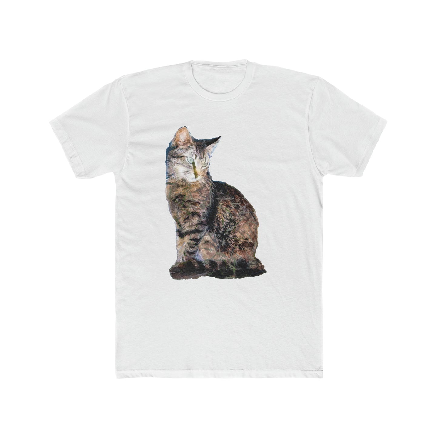 Cat 'Teris of Tinos' --  Men's Fitted Cotton Crew Tee