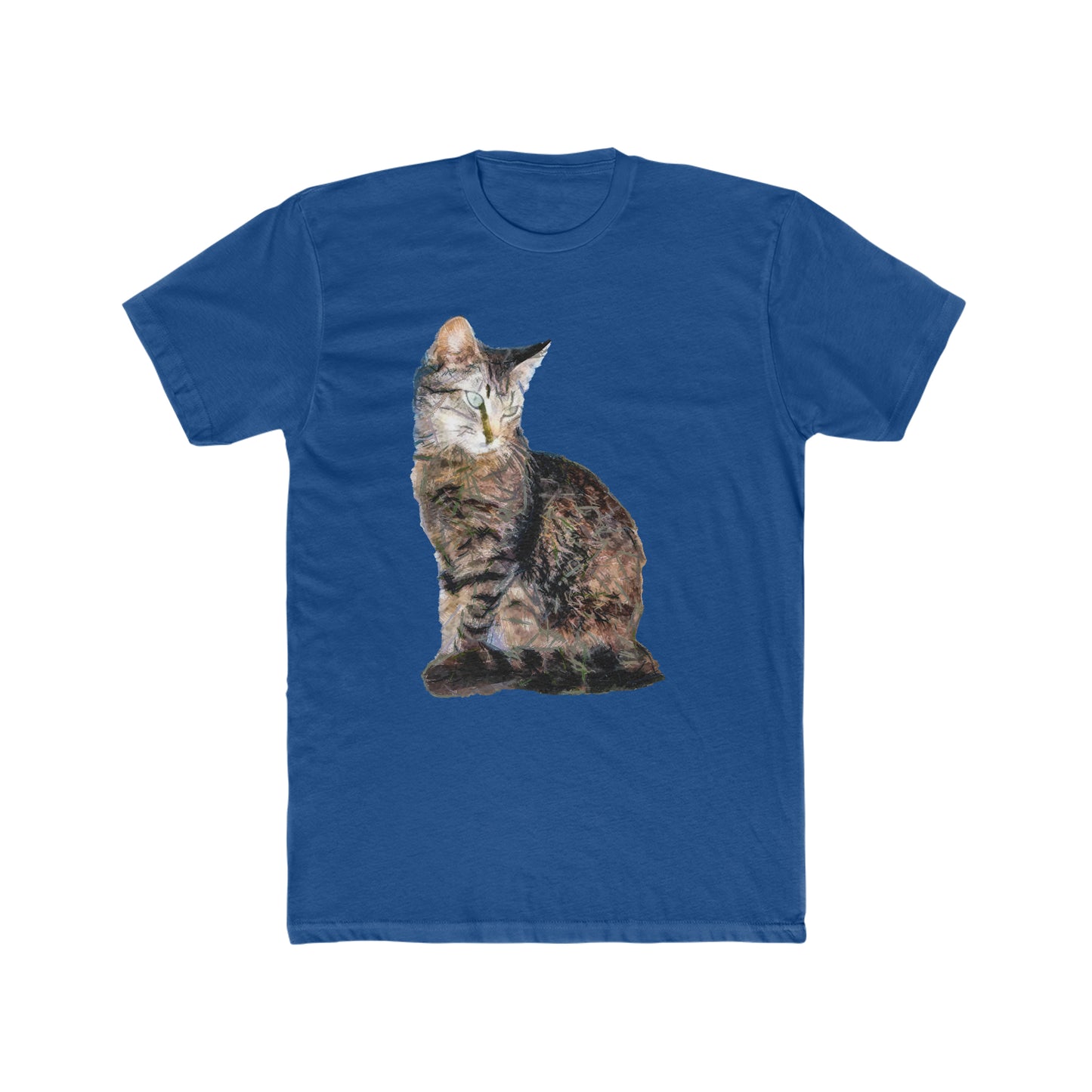 Cat 'Teris of Tinos' --  Men's Fitted Cotton Crew Tee