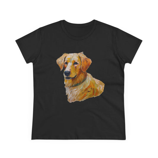 Golden Retriever Puppy Women's Midweight Cotton Tee