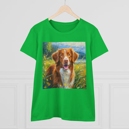 Nova Scotia Duck Tolling Retriever 'DIxie' Women's Midweight Cotton Tee