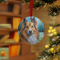 Icelandic Sheepdog Christmas Tree  Metal Ornaments Set