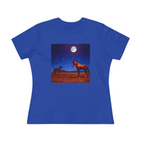 Horses In Moonlight - Relaxed Fit Women's Cotton Tee