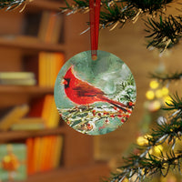 Winter Cardinal - Christmas Tree  Metal Ornaments