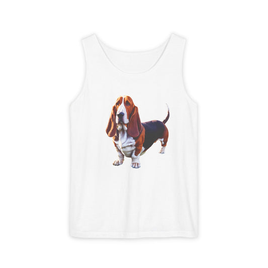 Basset Hound Unisex Relaxed Fit Garment-Dyed Tank Top
