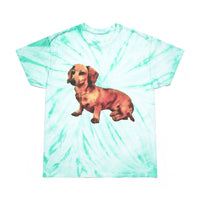 Dachshund 'Simone' Unisex Cotton Tie-Dye Tee, Cyclone