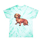 Dachshund 'Simone' Unisex Cotton Tie-Dye Tee, Cyclone