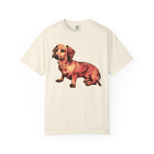 Dachshund 'Simone' Unisex Relaxed Fitted Garment-Dyed T-shirt
