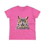 Great Horned Owl 'Hooty' Women's Midweight Cotton Tee