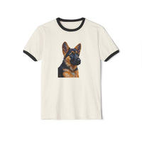German Shepherd Puppy - Classic Cotton Ringer T-Shirt