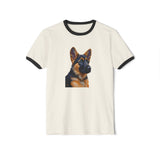 German Shepherd Puppy - Classic Cotton Ringer T-Shirt
