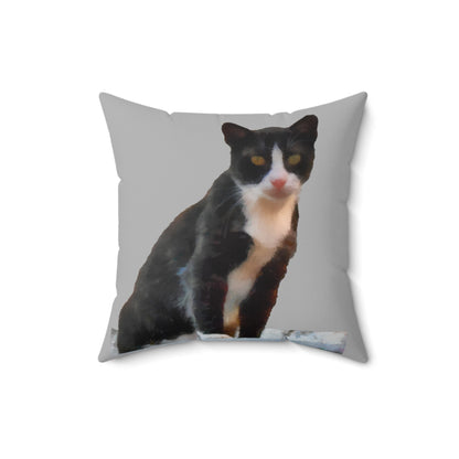 Cat from Hydra - Spun Polyester Throw Pillow