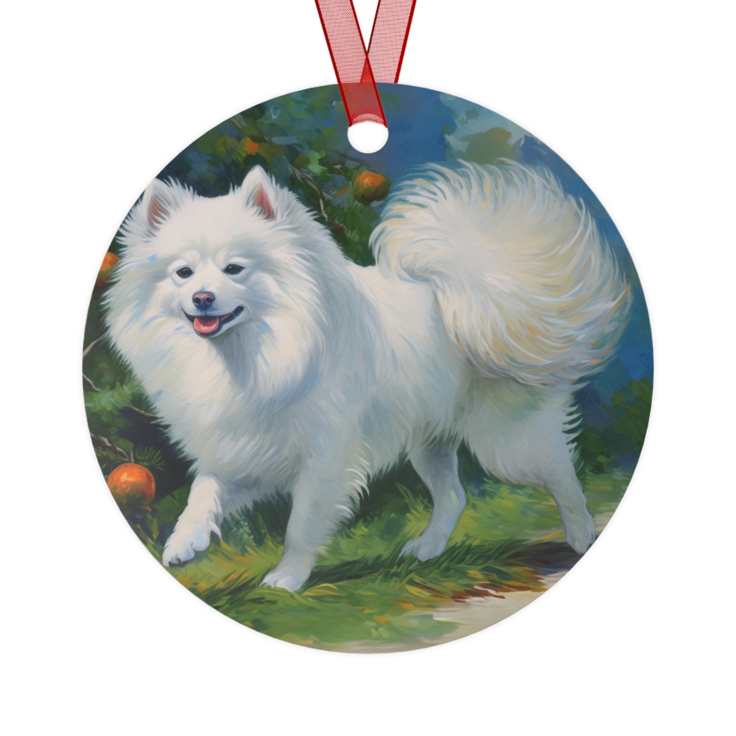 Japanese Spitz Metal Ornaments