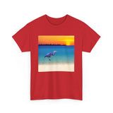 Blue Heron in Sunset Unisex Heavy Cotton Tee