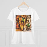 Cat  "Brucie's Eyes"Women's Midweight Cotton Tee