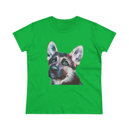 German Shepherd 'Sly' Women's Midweight Cotton Tee