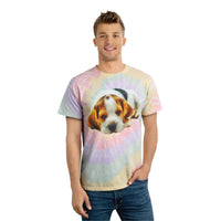 English Foxhound 'Sasha' Unisex Cotton Tie-Dye Tee, Spiral