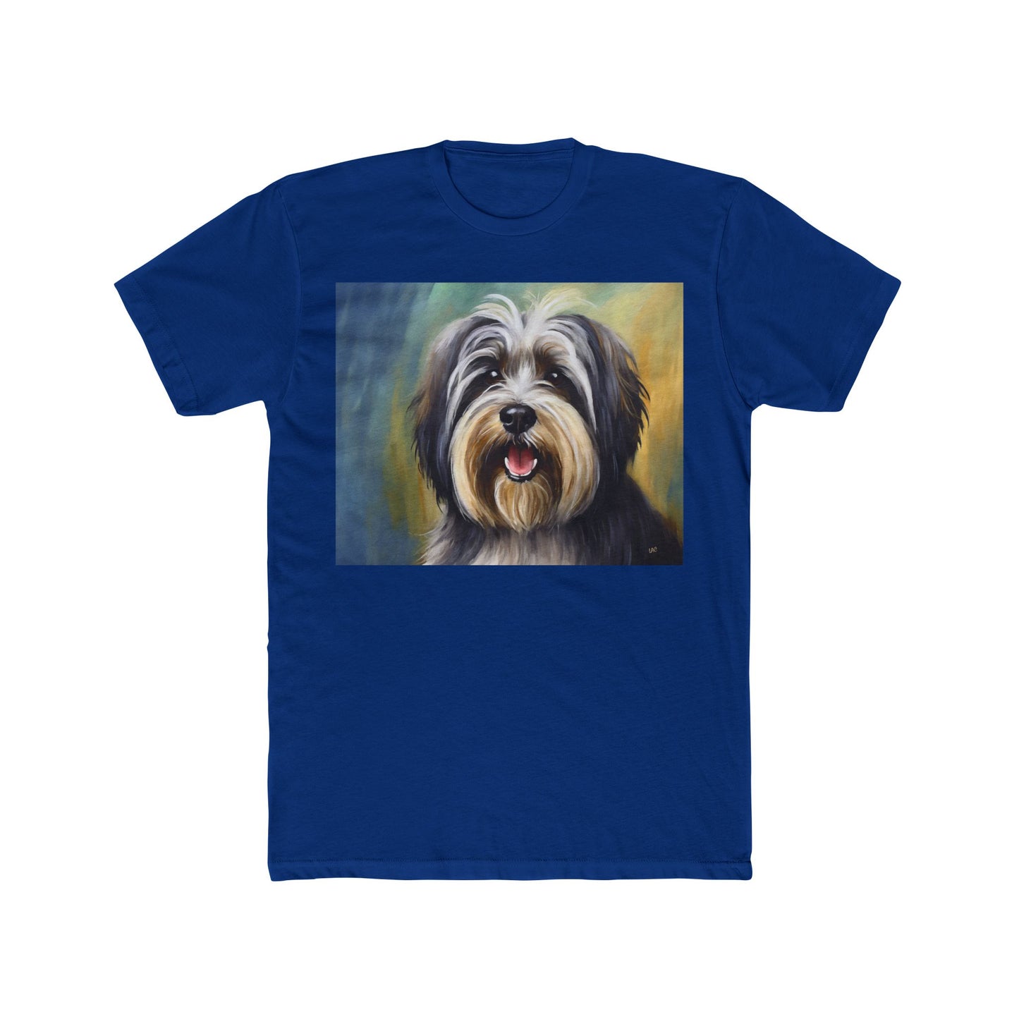 Tibetan Terrier Men's Fitted Cotton Crew Tee