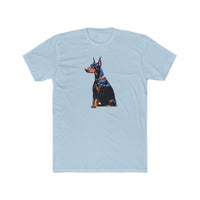 Doberman Pinscher Fine Art Men's Fitted Cotton Crew Tee