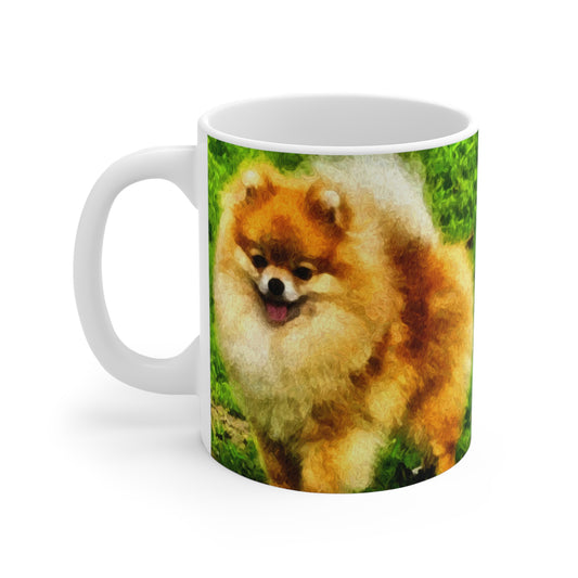 Pomeranian 'Pom Pom' Ceramic Mug 11oz