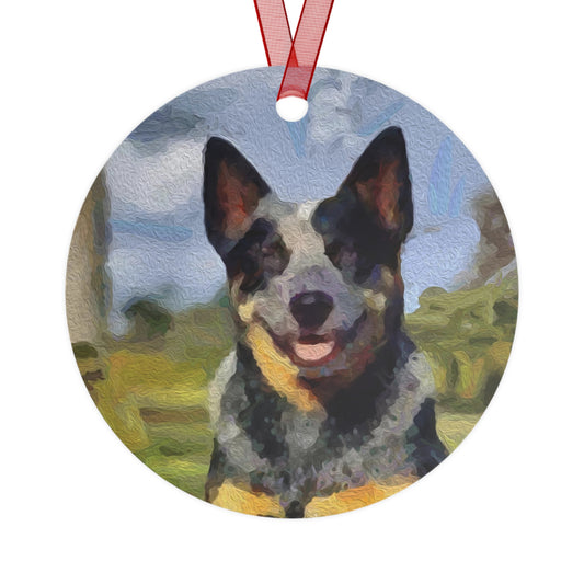 Bailey - Blue Heeler Metal Ornament