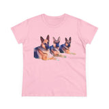 German Shepherd 'Trio' Women's Midweight Cotton Tee
