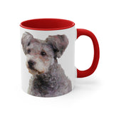 Watercolor Hungarian Pumi Dog Accent Mug — Cute Small Dog Portrait 11oz