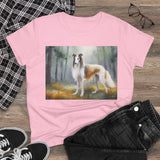 Borzoi 'Russian Wolfhound' Women's Midweight Cotton Tee
