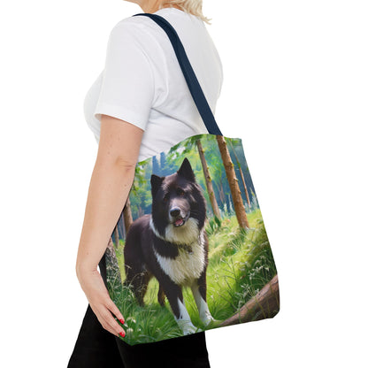 Karelian Bear Dog Polyester Tote Bag (AOP)