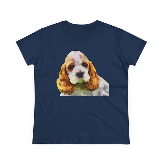 Cocker Spaniel 'Hogan' Women's Midweight Cotton Tee