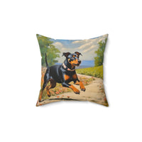 Manchester Terrier Spun Polyester Throw Pillow