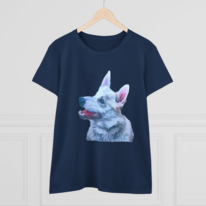 Norwegian Buhund Women's Midweight Cotton Tee