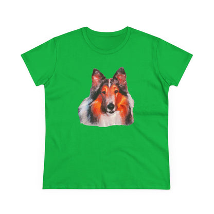 Collie - Rough Coated - Women's Midweight Cotton Tee