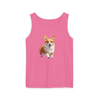 Welsh Corgi Puppy - Unisex Relaxed Fit Garment-Dyed Tank Top