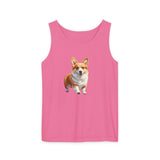 Welsh Corgi Puppy - Unisex Relaxed Fit Garment-Dyed Tank Top