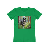 Karelian Bear Dog Artistic Masterpiece Women's Ringspun Cotton Tee