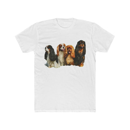 King Charles Spaniels 'Cavalier Club' Men's Fitted Cotton Crew Tee