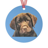 Chocolate Labrador Retriever Metal Ornaments