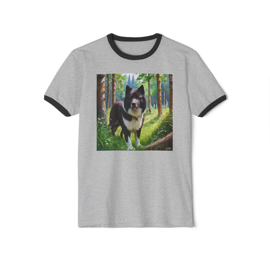 Karelian Bear Dog - Unisex Cotton Ringer T-Shirt